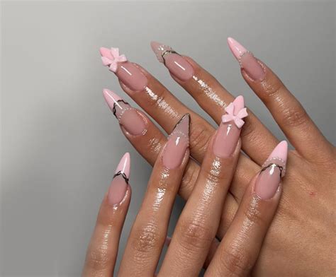 Almond Nails For A Cute Spring Update Dried Press Flower Nails