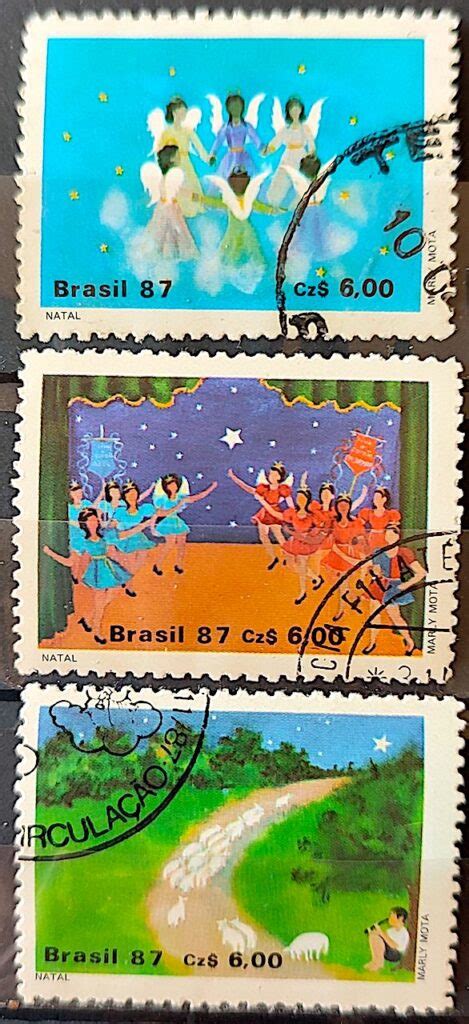 C 1568 Selo Natal Religiao 1987 Serie Completa Circulado 1