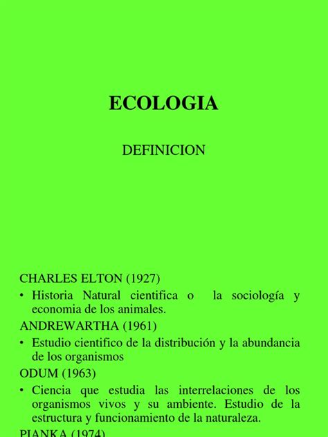 Ecologia Definicion Pdf Ecología Organismos