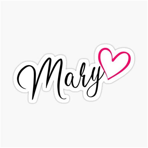 Mary Girls Name Sticker Waterbottle Laptop Stickers Decorate And