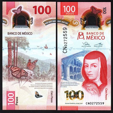 Mexico Pesos Unc Polymer P New Date New Signature