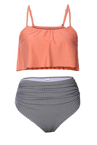 ᐅ Gigileer Vintage Damen Volant Push Up High Waisted Bikini Set