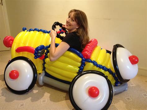 Tobi Mcjunkin Posing In Balloon Car Made By Mr Balloonatic For