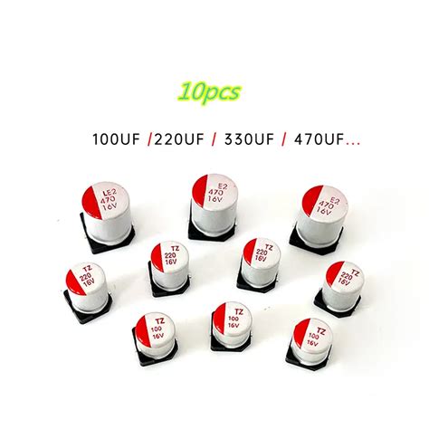 10pcs Smd Solid State Capacitor 16v 25v 35v 50v 63v 47uf 100uf 220uf 330 470uf