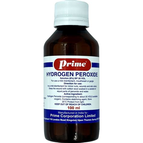 Buy Prime Hydrogen Peroxide 6 Solution 100ml Online At Best Price