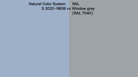 Natural Color System S 2020 R80b Vs Ral Window Grey Ral 7040 Side By