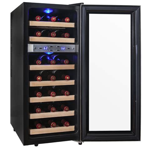 Akdy 21 Bottle Dual Zone Thermoelectric Freestanding Wine Cooler Cellar Chiller Refrigerator