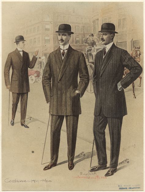 Men In Suits On The Street England 1910s Nypl Digital Collections