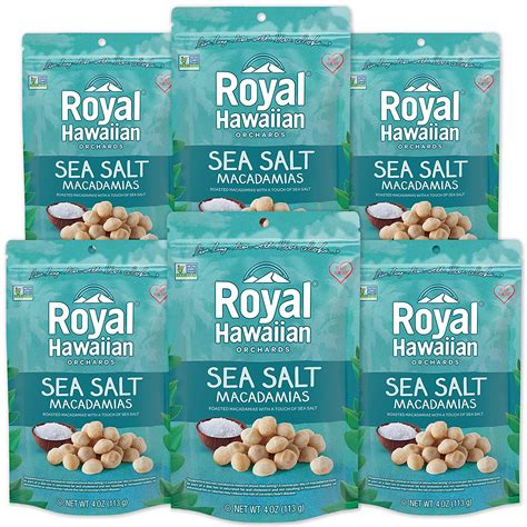 Pack Royal Hawaiian Orchards Macadamias Sea Salt Ounce Walmart