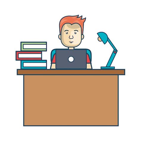 Premium Vector Person Working Office Icon