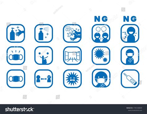 Virus Infection Prevention Illustration Icon Set เวกเตอร์สต็อก ปลอด