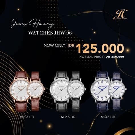 Jual JHW 06 JIMS HONEY JAM TANGAN COUPLE WANITA PRIA READY STOCK