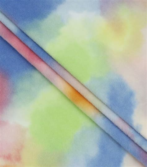 Rainbow Pastel Tie Dye Anti Pill Fleece Fabric Joann