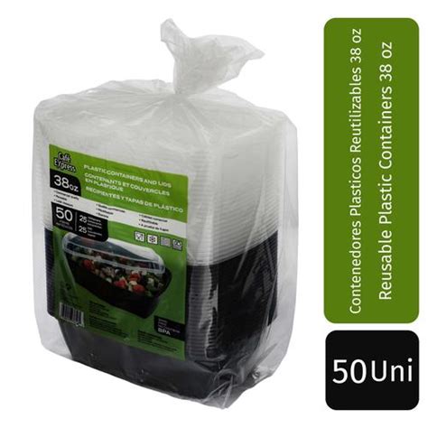 Café Express Plastic Containers and Lids 50 Units 25 Sets 1 kg 38