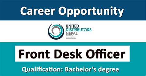 Front Desk Officer Job In Nepal United Distributors Nepal Merorojgari