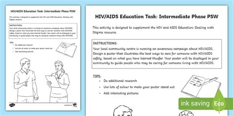 HIV AIDS Education Task Intermediate Phase PSW Twinkl