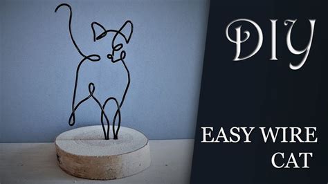 DIY How to make an easy wire cat. Easy wire sculpture | Wire sculpture ...