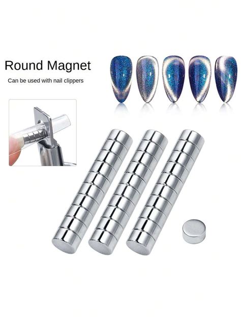 10Pcs Pack Multi Functional Magnetic Cat Eye Nail Art Magnet Round