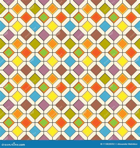 Seamless Repeating Pattern Of Multi Colored Rhombuses Stock Vector