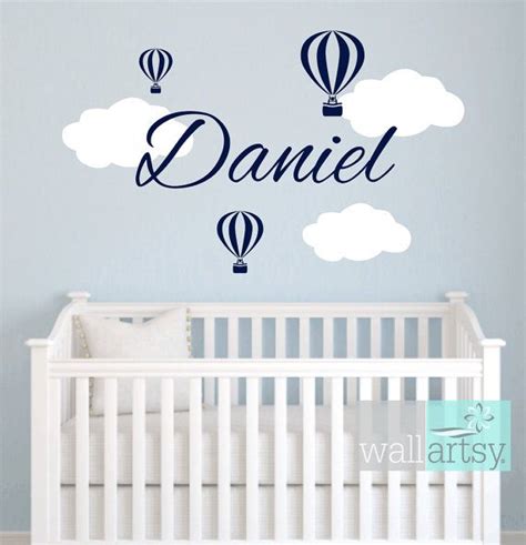 Hot Air Balloon Wall Decals Hot Air Balloons Clouds Personalized Name