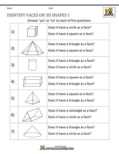 3d Shapes Worksheets Shapes Worksheets 3d Shapes Worksheets Images