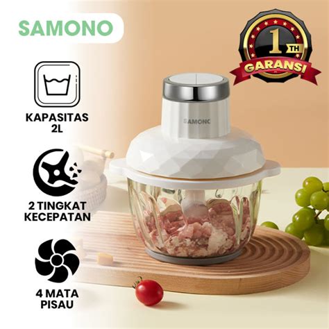 Samono 300W Food Chopper Kaca Blender 2L Food Processor Multifungsi