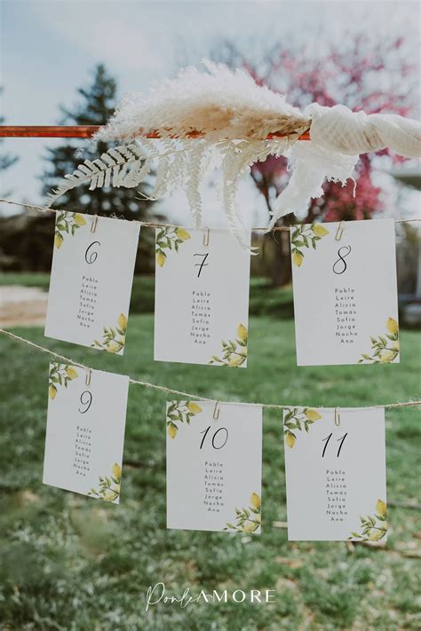 Seating Plan Lemon Imprimibles Para Boda Planos De Asientos Letrero De Boda