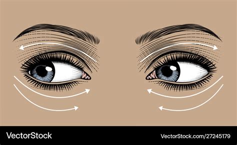 Face Massage Instruction For Puffy Eyes Royalty Free Vector