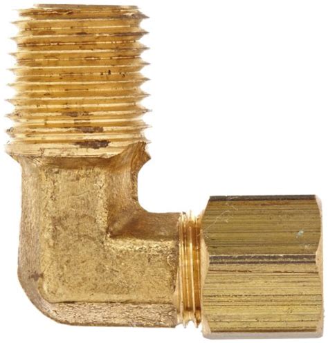 Anderson Metals 50069 Brass Compression Tube Fitting 90 Degree Elbow