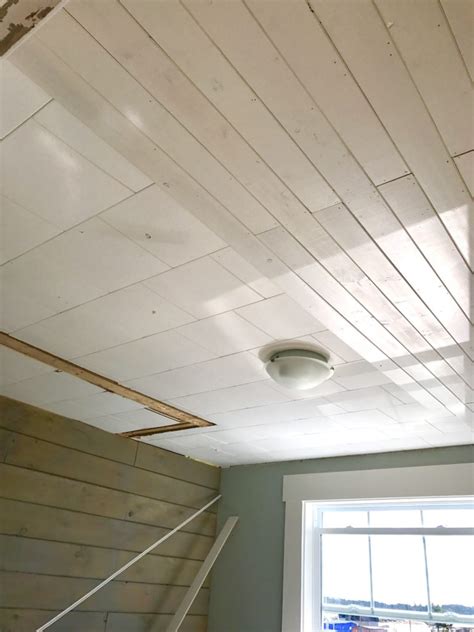 How To Affordably Cover Acoustic Tile Ceiling - Front Porch Lifestyle