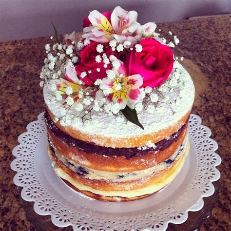 Naked Cake Flores Bolo Recheado Bolo Desconstruido Doces E Sobremesas