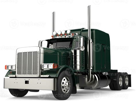 Jungle green big semi - trailer truck - low angle shot 31205693 Stock Photo at Vecteezy