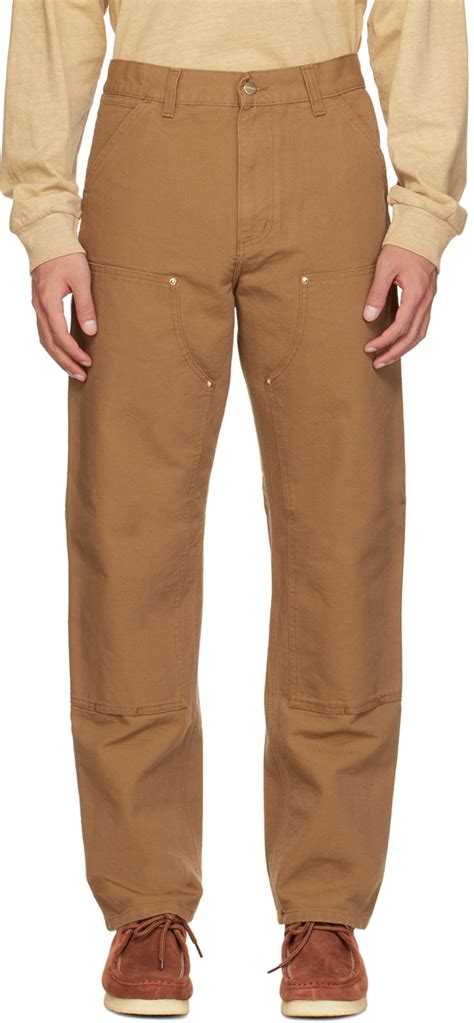 Brown Double Knee Trousers By Carhartt Work In Progress On Sale