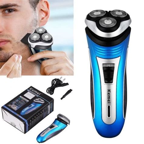 Kemei Rasoir Electrique Homme Rechargeable D T Tes Rotatives Sec