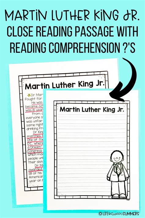 Martin Luther King Jr Writing Activity Reading Comprehension Activity