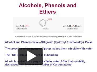 Ppt Alcohols Phenols And Ethers Powerpoint Presentation Free To