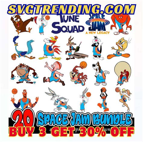 Bundle Space Jam 2 Svg Tune Squad Svg Looney Tunes Space Jam Toon