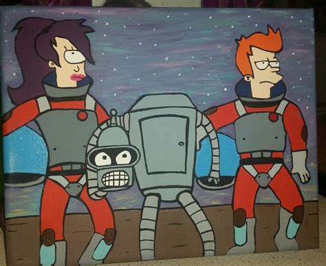 Another Futurama Painting I Finished Last Night Might Be A Big Piece Of Garbage R Futurama