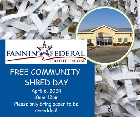 Fannin Federal Credit Union To Host Free Community Shred Day April