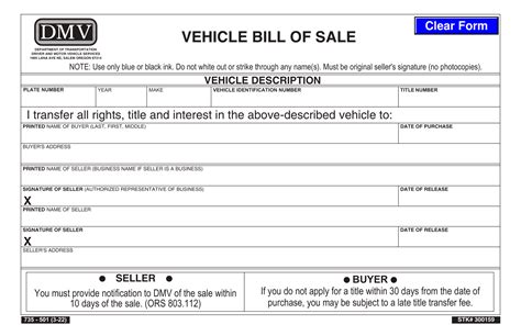 Florida Dmv Bill Sale Form