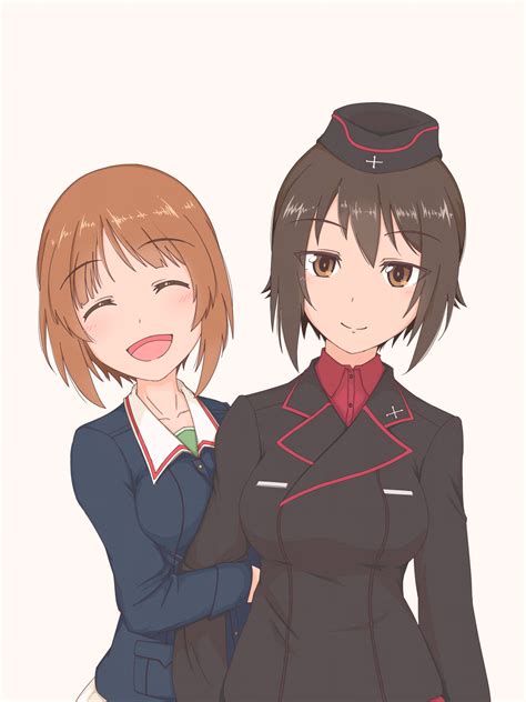 Nishizumi Miho And Nishizumi Maho Girls Und Panzer Drawn By Kazunoha