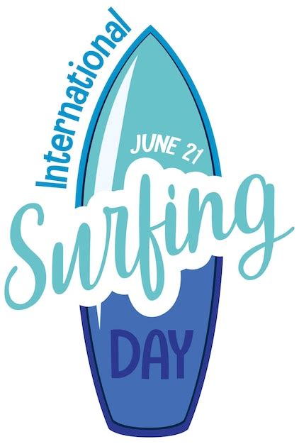 Premium Vector International Surfing Day Font On Surfboard Banner