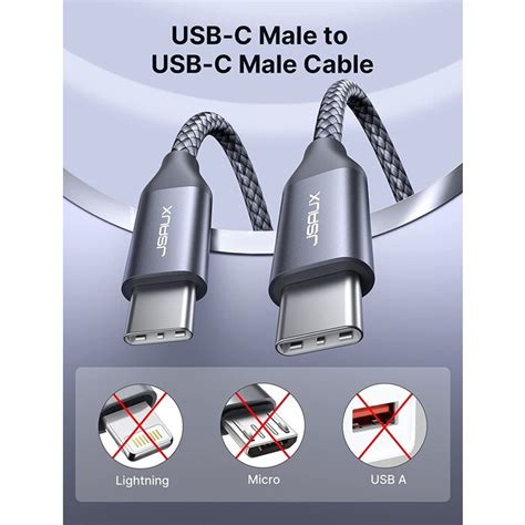 Usbc2c 6ft Jsaux 100w Usb C To Usb C Cable 6ft Usbc Type C