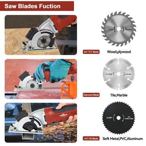 Handheld Mini Circular Saw, 5000RPM, Compact Power Tool with Laser ...