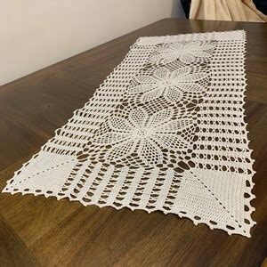 Handmade Crochet Table Runner W/ Flowers - Etsy