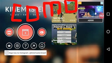 Como editar um vídeo pelo kinemaster celular YouTube