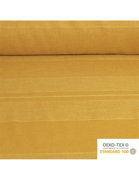 Tissu Voilage Rayures Polyester Cm Jaune Toto Fr