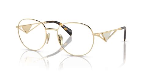 Prada PR A50V ZVN1O1 Eyeglasses Women's Pale Gold Full Rim Round Shape ...