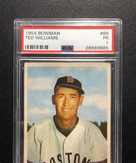 1954 Bowman 66 Ted Williams PSA 1 CENTERED The Rarity Boston Red Sox