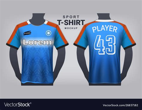 Soccer Jersey And Sport T Shirt Mockup Template Vector Image